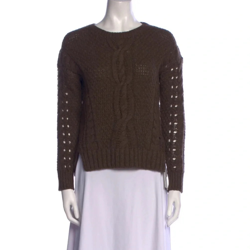 Vince Cable Knit Wool Yak Sweater Brown Size XS Crewneck Cozy Fall Cabin Classic - Picture 5 of 5